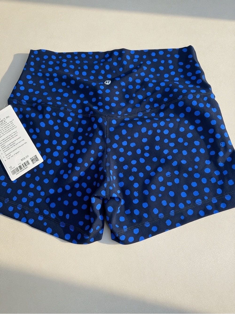 lululemon athletica Women’s Blue Polka Dot High-Rise Workout Shorts 4’